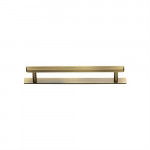 M Marcus Heritage Brass Hexagonal Design Cabinet Pull with Plate 96mm Centre to Centre